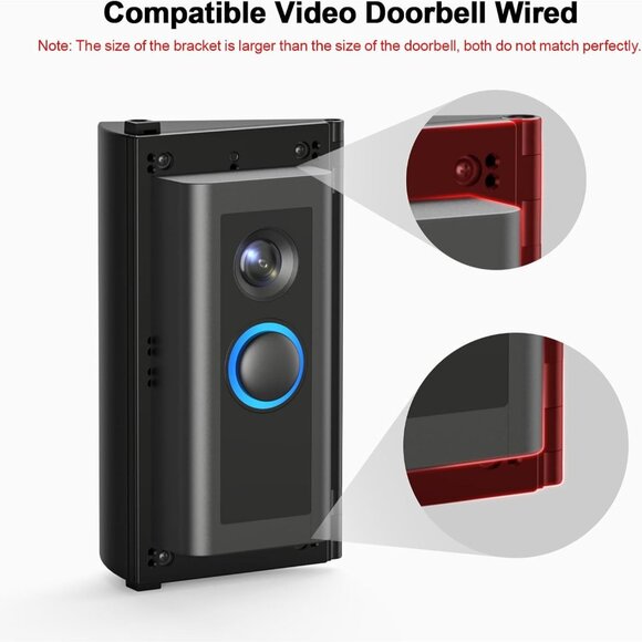 Adjustable 30 to 55 Degree Doorbell Angle Mount Compatible with Ring/Blink Video - Picture 6 of 6
